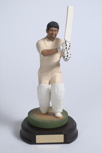 Sachin Tendulkar. India. Endurance Ltd cold-cast porcelain cricketing figure of Tendulkar. Complete with plinth and bat. Approx 8.5&rdquo; tall. Good very good condition.