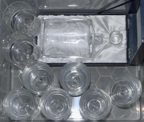 Alexander E. Davis, Warwickshire and England scorer. A selection of glass and crystal cricket glassware presented to David during his cricketing life. Includes eight glass tumblers from the England tour of the West Indies 1994 with M.C.C. emblem, dates of