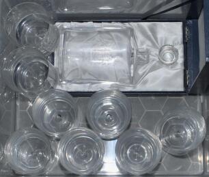 Alexander E. Davis, Warwickshire and England scorer. A selection of glass and crystal cricket glassware presented to David during his cricketing life. Includes eight glass tumblers from the England tour of the West Indies 1994 with M.C.C. emblem, dates of
