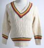 Robert William &lsquo;Bob&rsquo; Taylor. Derbyshire & England 1961-1988. M.C.C./England long sleeved touring Test sweater worn by Taylor whilst playing for England in Test matches abroad. The sweater, by Bill Edwards of Swansea, with trimming to neck, waist and sleev