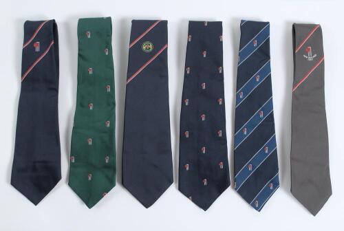 Robert William &lsquo;Bob&rsquo; Taylor. Derbyshire & England 1961-1988. &lsquo;Cornhill Insurance&rsquo; sponsors cricket ties. A full set of limited edition Cornhill cricket ties from 1978 to 1999 plus the odd duplicate tie. Good/very good condition. Qty 27. Formerly the prope