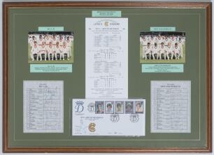 Robert William &lsquo;Bob&rsquo; Taylor. Derbyshire & England 1961-1988. M.C.C. v Rest of the World. Diana, Princess of Wales Memorial match, Lords 1998. &lsquo;Publishers Presentation Copy No.5. Presented to Bob Taylor&rsquo;. A framed limited edition display comprising the off