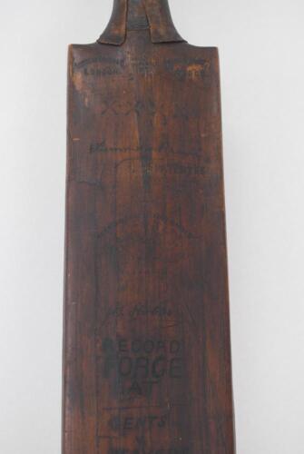 John Berry &lsquo;Jack&rsquo; Hobbs, Surrey & England 1905-1934. A Summers Brown &lsquo;Force&rsquo; cricket bat used by Jack Hobbs in making 154no for the Players versus the Gentlemen at Lord&rsquo;s in 1911. The face of the bat has the standard Summers Brown wording impressed to it 