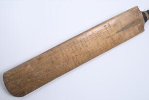 &lsquo;Lancashire v Rest of England&rsquo; Champion County match 1928. Full size Windett of Bolton &lsquo;Ernest Tyldesley&rsquo; autograph bat signed in ink to the face by thirteen members of the Lancashire team and eleven of The Rest, for the match played at Kennington Oval 14