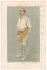 Andrew Ernest Stoddart. Middlesex & England 1885-1900. Signed Vanity Fair colour chromolithograph of Stoddart. &lsquo;A Big Hitter&rsquo;. July 9th 1892 by STUFF. Nicely signed by Stoddart in black ink to lower right border and dated by him 30/07/[19]03. Some foxing 