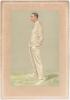 John Richard Mason, Kent & England 1893-1914. &lsquo;Supplement to the World&rsquo; magazine 3rd May 1910. Signed original colour chromolithograph of Mason by SPY. Nicely signed by Mason in black ink to lower right border. The chromolithograph trimmed and laid down t