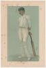 Kumar Shri Ranjitsinhji, Sussex & England 1893-1920. Signed Vanity Fair colour chromolithograph of Ranjitsinhji. &lsquo;Ranji&rsquo;. 26th August 1897 by SPY. Nicely signed by Ranjitsinhji in black ink to lower border. Some foxing spots to image and border, minor re