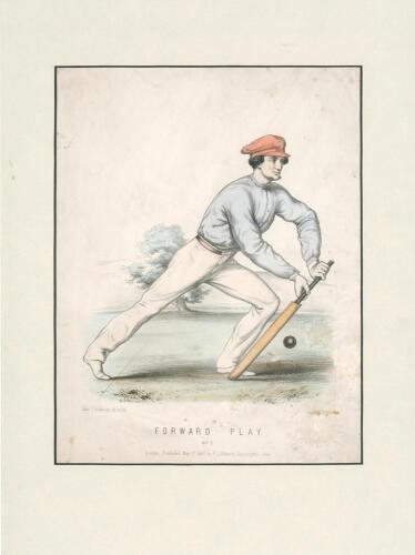 &lsquo;Forward Play&rsquo; No. 5. Large original colour lithograph by John Corbet Anderson published by F. Lillywhite on 1st May 1860 and printed by Stannard & Dixon. The lithograph measures 9&rdquo;x11.5&rdquo;, set in a modern mount overlay, overall 15.5&rdquo;x18&rdquo;. Some soiling, st