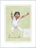 Pakistan &lsquo;Cricket Characters. The Cricketer Caricatures of John Ireland&rsquo; 1987 & 2000. Eight bookplate prints of caricatures of Pakistan Test cricketers by John Ireland, each print individually mounted with signature of the featured player laid down to the - 3