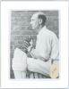 &lsquo;Cricket Greats&rsquo;. Three bookplate prints or copy photographs of notable Test cricketers, each with signature on card/ piece window mounted below or laid down to the print. Players/ signatures are Harold Larwood, Jack Hobbs, and Don Bradman. Each 10&rdquo;x13&rdquo;, - 2
