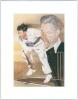Don Bradman. Mounted dustwrapper for Don Bradman&rsquo;s book &lsquo;Farewell to Cricket&rsquo; with mono printed head and shoulders image of Bradman window mounted below, signed by Bradman (fading to signature). Sold with a selection of individual mounted bookplate prints - 2