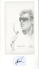 Don Bradman. Mounted dustwrapper for Don Bradman&rsquo;s book &lsquo;Farewell to Cricket&rsquo; with mono printed head and shoulders image of Bradman window mounted below, signed by Bradman (fading to signature). Sold with a selection of individual mounted bookplate prints - 4