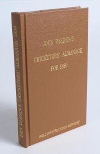 Wisden Cricketers&rsquo; Almanack 1880. Willows &lsquo;second&rsquo; softback reprint (2004) in light brown hardback covers with gilt lettering. Limited edition 174/250. Good/very good condition