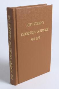 Wisden Cricketers&rsquo; Almanack 1885. Willows softback reprint (1983) in light brown hardback covers with gilt lettering. Un-numbered limited edition. Good/very good condition