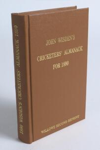 Wisden Cricketers&rsquo; Almanack 1890. Willows &lsquo;second&rsquo; softback reprint (2007) in light brown hardback covers with gilt lettering. Limited edition 65/250. Good/very good condition