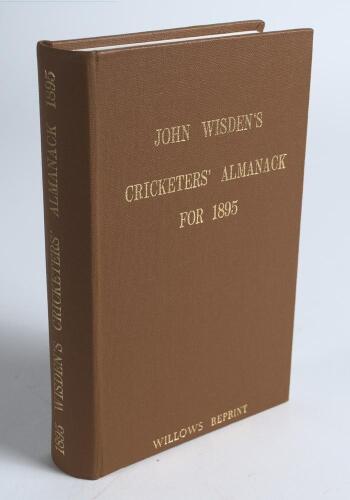Wisden Cricketers&rsquo; Almanack 1895. Willows softback reprint (1993) in light brown hardback covers with gilt lettering. Limited edition 441/500. Good/very good condition