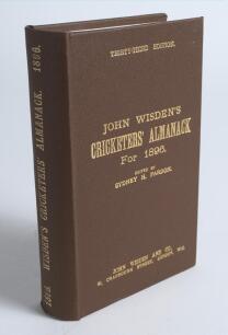 Wisden Cricketers&rsquo; Almanack 1896. Willows hardback reprint (1993) in dark brown boards with gilt lettering. Limited edition 341/500. Very good condition