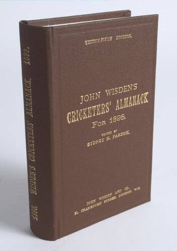 Wisden Cricketers&rsquo; Almanack 1898. Willows hardback reprint (1995) in dark brown boards with gilt lettering. Limited edition 445/500. Very good condition