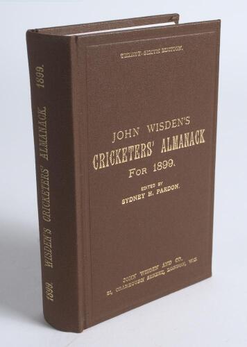 Wisden Cricketers&rsquo; Almanack 1899. Willows hardback reprint (1995) in dark brown boards with gilt lettering. Limited edition 492/500. Very good condition