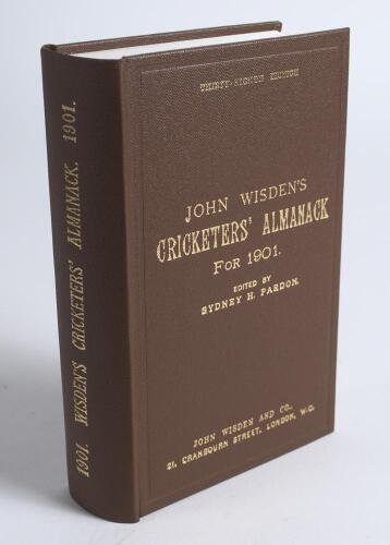 Wisden Cricketers&rsquo; Almanack 1901. Willows hardback reprint (1996) in dark brown boards with gilt lettering. Limited edition 374/500. Very good condition