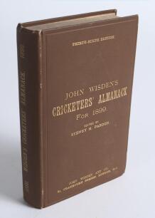 Wisden Cricketers&rsquo; Almanack 1899. 36th edition. Original hardback. Odd very minor faults otherwise in very good condition. A very rare early hardback edition