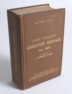 Wisden Cricketers&rsquo; Almanack 1929. 66th edition. Original hardback. Very minor marks to edge of front board, minor wear to spine paper otherwise in very good condition