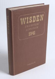 Wisden Cricketers&rsquo; Almanack 1941. 78th edition. Original hardback. Only 800 hardback copies were printed in this war year. Very good condition with gilt titles bright. A rare wartime edition