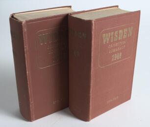 Wisden Cricketers&rsquo; Almanack 1949 and 1950. Original hardback editions. Minor wear to boards, slight breaking to the rear hinges of the 1950 edition otherwise in good condition