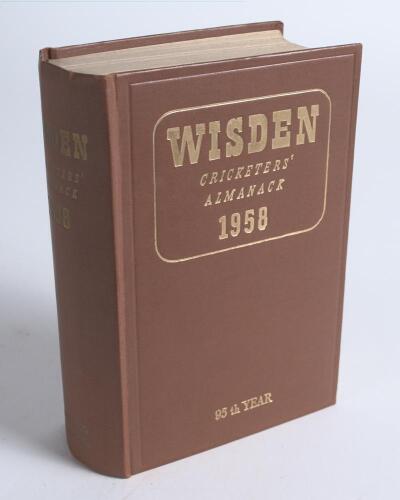 Wisden Cricketers&rsquo; Almanack 1958. Original hardback. Very good condition