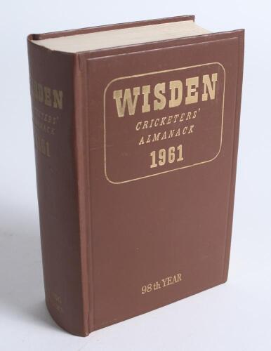 Wisden Cricketers&rsquo; Almanack 1961. Original hardback. Very good condition