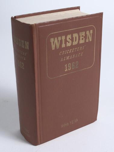 Wisden Cricketers&rsquo; Almanack 1962. Original hardback. Good/very good condition