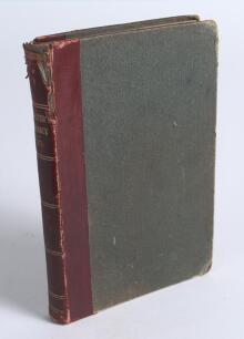 Wisden Cricketers&rsquo; Almanack 1877. 14th edition. Bound in quarter leather boards, lacking original wrappers, with title and date in gilt to spine. Pages checked, complete. Very minor damage to page 127/128, some breaking to page block at front and rear, ni
