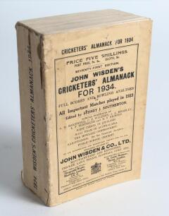 Wisden Cricketers&rsquo; Almanack 1934. 71st edition. Original paper wrappers. Some wear and minor loss to spine paper, general wear to wrappers otherwise in good condition