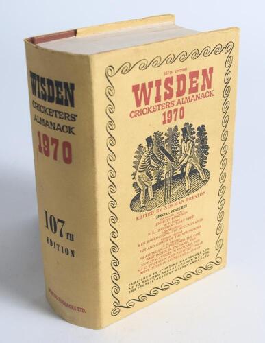 Wisden Cricketers&rsquo; Almanack 1970. Original hardback with dustwrapper. Very good condition