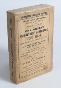 Wisden Cricketers&rsquo; Almanack 1899. 36th edition. Original paper wrappers. Very minor wear and age toning to wrappers and spine paper otherwise in good/very good condition
