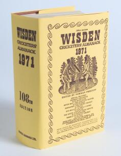 Wisden Cricketers&rsquo; Almanack 1971. Original hardback edition with replacement dustwrapper. Nicely signed in ink by four of the five &lsquo;Cricketers of the Year&rsquo; to their photograph plate, C.H. Lloyd (Lancs), J.D. Bond (Lancs), R.T. Virgin (Somerset) and G.M. T