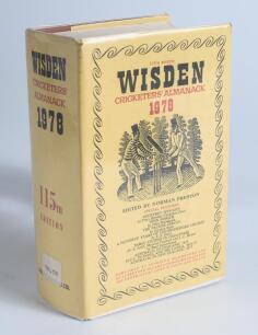 Wisden Cricketers&rsquo; Almanack 1978. Original hardback edition with original dustwrapper. Nicely signed in ink by all five &lsquo;Cricketers of the Year&rsquo; to their photograph plate, I.T. Botham (Somerset), R.G.D. Willis (Warwicks), A. Jones (Glamorgan), M. Hendrick