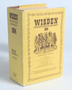 Wisden Cricketers&rsquo; Almanack 1984. Original hardback edition with original dustwrapper. Nicely signed in ink by all five &lsquo;Cricketers of the Year&rsquo; to their photograph plate, M. Gatting, J. Emburey (both Middlesex), M. Armanath (India) and J.V. Coney (NZ). A