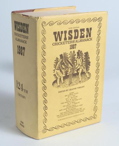 Wisden Cricketers&rsquo; Almanack 1987. Original hardback edition with original dustwrapper. Nicely signed in ink by all five &lsquo;Cricketers of the Year&rsquo; to their photograph plate, G.A. Hick (Worcs), J. Childs (Essex), D.B. Vengsarkar (India), C.A. Walsh (West Ind