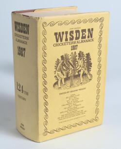 Wisden Cricketers&rsquo; Almanack 1987. Original hardback edition with original dustwrapper. Nicely signed in ink by all five &lsquo;Cricketers of the Year&rsquo; to their photograph plate, G.A. Hick (Worcs), J. Childs (Essex), D.B. Vengsarkar (India), C.A. Walsh (West Ind