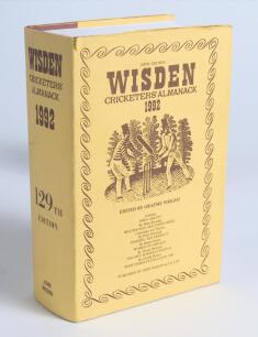 Wisden Cricketers&rsquo; Almanack 1992. Original hardback edition with dustwrapper. Nicely signed in ink by all five &lsquo;Cricketers of the Year&rsquo; to their photograph plate, A.A. Donald (Warwicks), R.B. Richardson (West Indies), Waqar Younis (Pakistan), Curtly Ambro