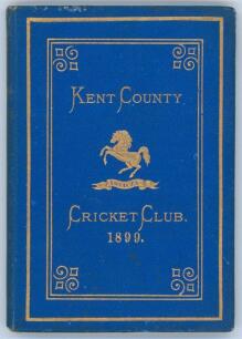 Kent County Cricket Club Annual 1899. Hardback &lsquo;blue book&rsquo;. Original decorative boards. Gilt titles and to all page edges with gilt Kent emblem to centre. Printed by Cross & Jackman, &lsquo;The Canterbury Press&rsquo; 1899. Adhesive marks to rear board, some wear and