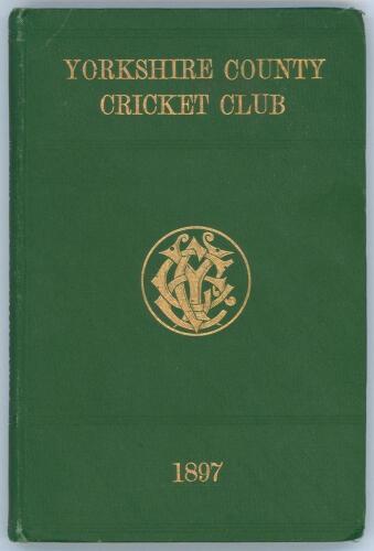 Yorkshire C.C.C. Annual 1897. 5th year of issue. 138pp plus &lsquo;Notes&rsquo; pages as issued. Edited by J.B. Wostinholm. J. Robertshaw, Sheffield, printer. Original green boards with titles in gilt to front board and spine and gilt &lsquo;Y.C.C.C.&rsquo; emblem to centre, gil