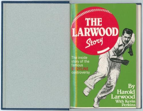 &lsquo;The Larwood Story&rsquo;. Harold Larwood & Kevin Perkins. Sydney 1982. Revised paperback edition bound in to blue cloth boards with original paper wrappers retained. Nicely signed to title page by Larwood. Very good condition.
