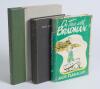 Don Bradman. Three first edition hardback titles. &lsquo;On Tour with Bradman&rsquo;, Andy Flanagan, Sydney 1950. Signed to front endpaper with dedication from the author, and to the foreword page by E.W. &lsquo;Slip&rsquo; Carr. Original dustwrapper with loss and tape repair. A