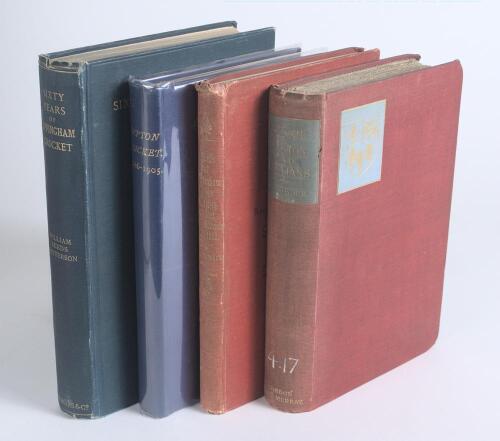 Public school cricket. Four hardback titles in original cloth. &lsquo;Memories of Eton and Etonians&rsquo;, Alfred Lubbock, London 1899, ex K.A. Auty Library of Ontario collection. &lsquo;Records of Cheltenham College Matches against Public Schools 1856-1900&rsquo;. A.A. Hunter.