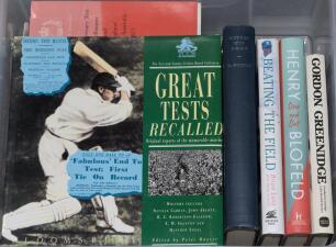 Cricket books. Good selection of cricket books including histories, biographies, &lsquo;Ashes&rsquo; and general cricket books. Includes &lsquo;The Art of Nicholas Felix&rsquo;. Gerald Brodribb. London 1985. Limited edition 24/220, signed by the author, &lsquo;75 Years of West Indies 