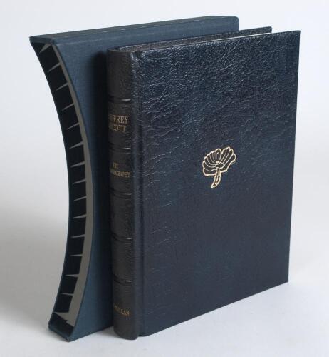 &lsquo;Geoffrey Boycott. The Autobiography&rsquo;. London 1987. Signed leather bound luxury edition limited to 151 copies to commemorate the number of Boycott&rsquo;s first class centuries. This copy is number 134, dedicated to his innings of 101 for Yorkshire against Kent