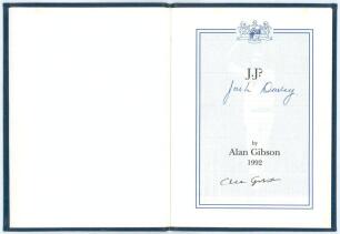 &lsquo;J.J?&rsquo;. Alan Gibson. Richard Walsh Books, Taunton 1992. Original navy cloth boards, gilt title to front. Limited edition of 50 copies, this being number 14, signed to the title page by the author, Gibson, and by the subject, Jack Davey. Very good conditio