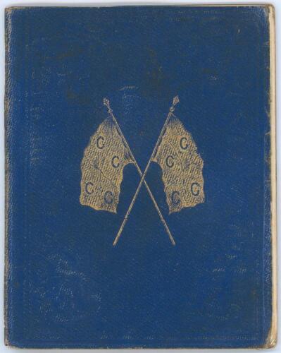 &lsquo;An Address and Songs dedicated to the Members of the City Charltonian Cricket Club 1857&rsquo;. Charles Jolly. Published by the Club 1857. Assumed to be the first edition. Printed by H.M. Pollett, London. 26pp comprising an address given in verse &lsquo;at the termi